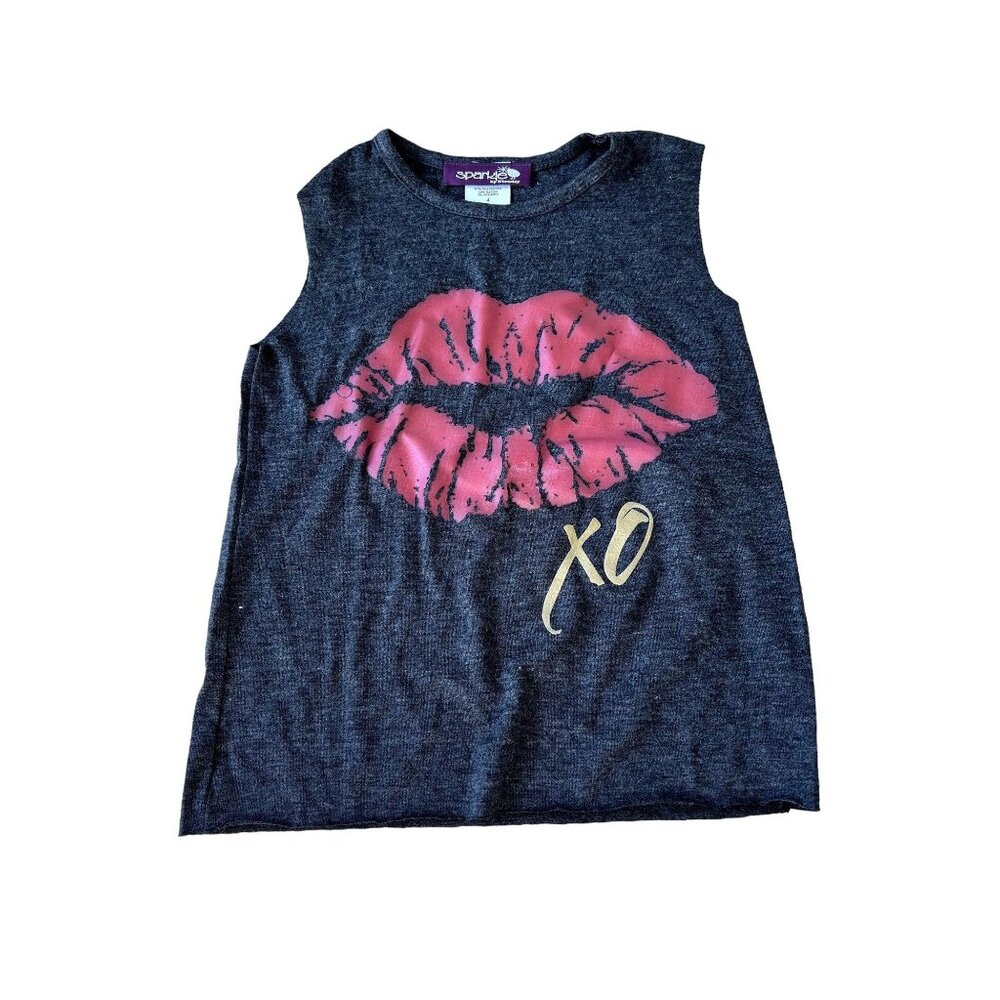 Sparkle by Stoopher Lip Tank Top in Charcoal